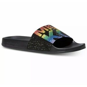 Michael Kors Gilmore Slide Rainbow Pride Size 7 NEW IN BOX